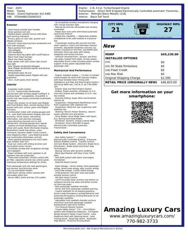 2025 Toyota Grand Highlander XLE AWD - 23080209 - 20