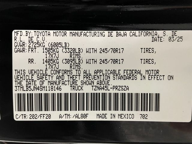 2025 Toyota Tacoma 4WD SR5 Double Cab 5' Bed Automatic - 22911901 - 51