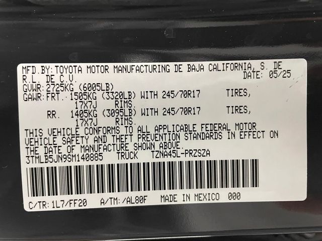 2025 Toyota Tacoma 4WD SR5 Double Cab 5' Bed Automatic - 22990825 - 48