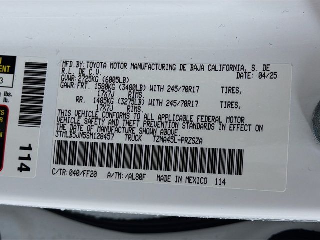 2025 Toyota Tacoma 4WD SR5 Double Cab 6' Bed Automatic - 23030983 - 33