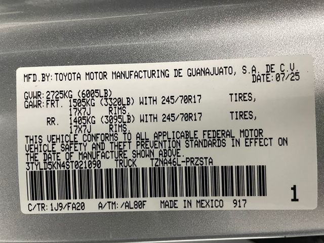 2025 Toyota Tacoma 4WD SR Double Cab 5' Bed Automatic - 22998308 - 48
