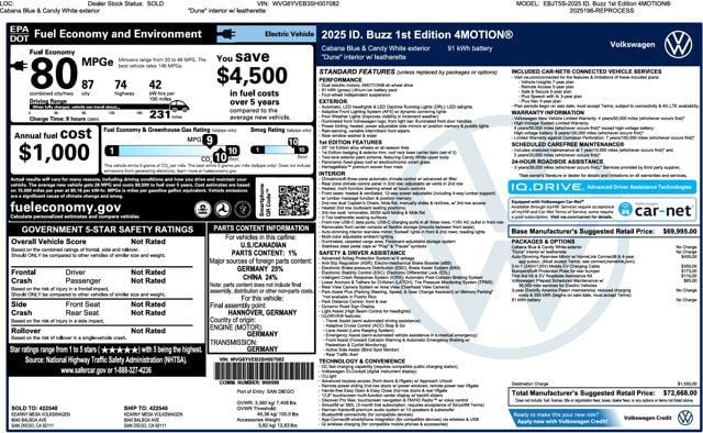 2025 Volkswagen ID. Buzz 1st Edition 4MOTION w/Two-Tone - 23083773 - 3