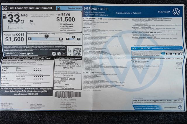 2025 Volkswagen Jetta SE Automatic - 23086860 - 42