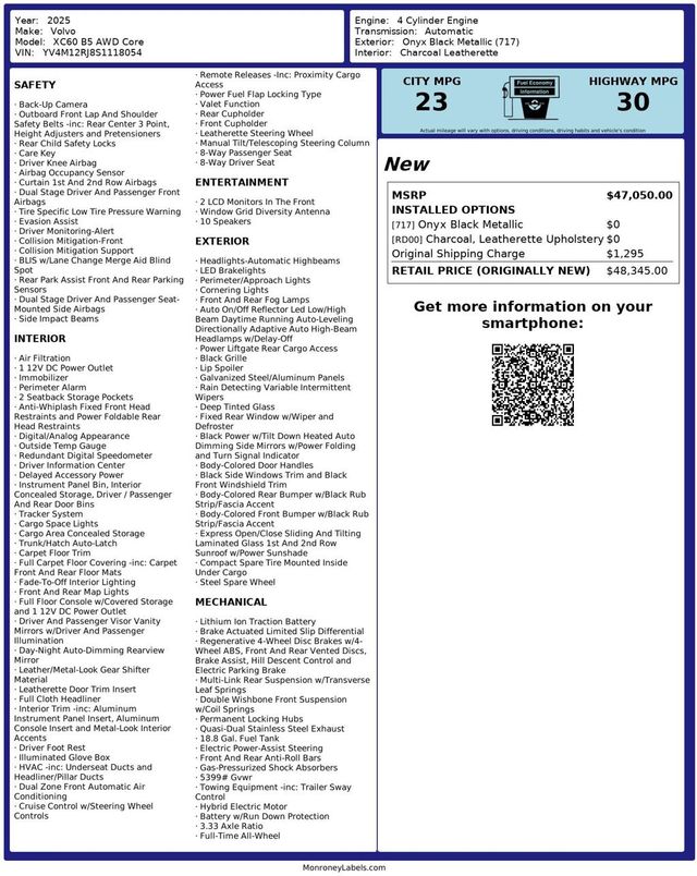 2025 Volvo XC60 B5 AWD Core - 22939713 - 33