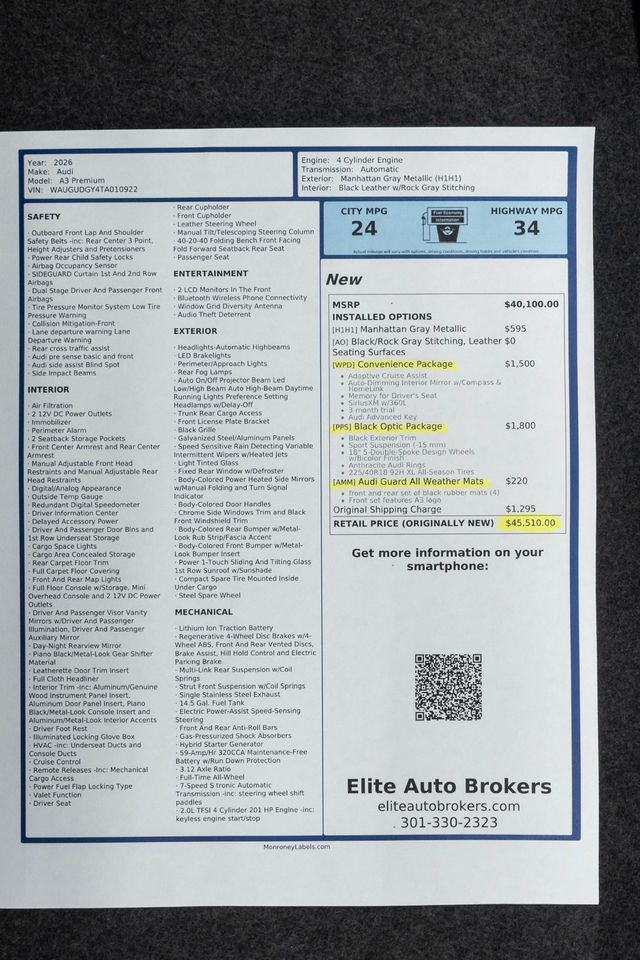 2026 Audi A3 Premium quattro - 23074593 - 46
