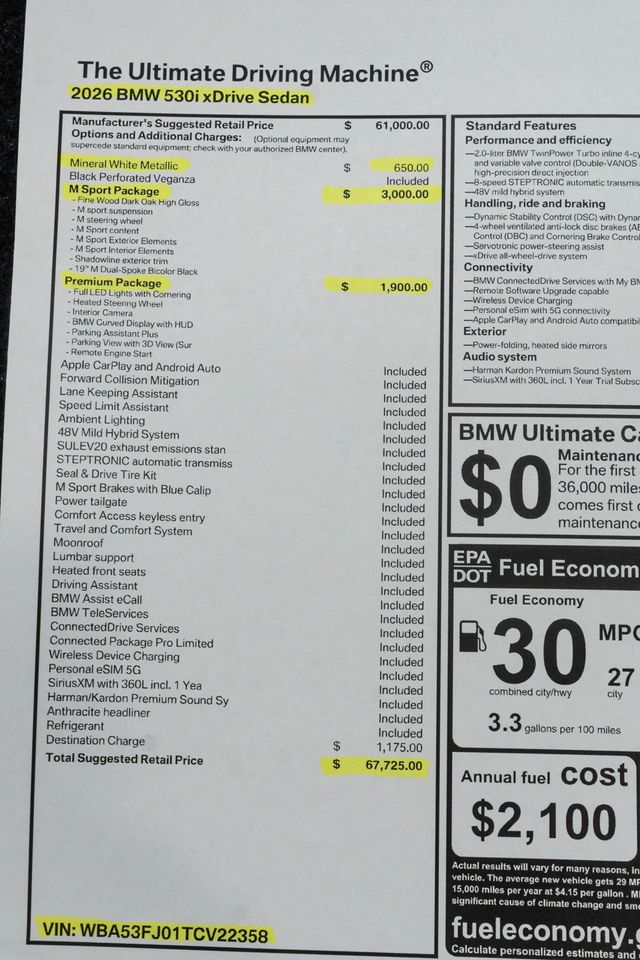 2026 BMW 5 Series 530i xDrive - 22969690 - 55