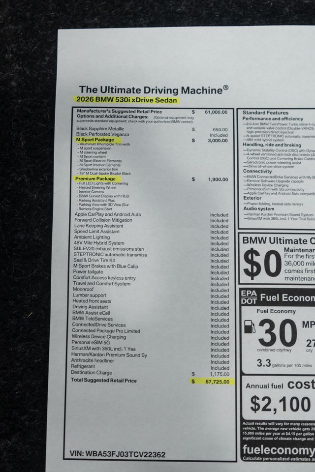 2026 BMW 5 Series 530i xDrive - 22969692 - 54