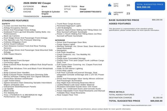 2026 BMW M2 Base - 23071972 - 2