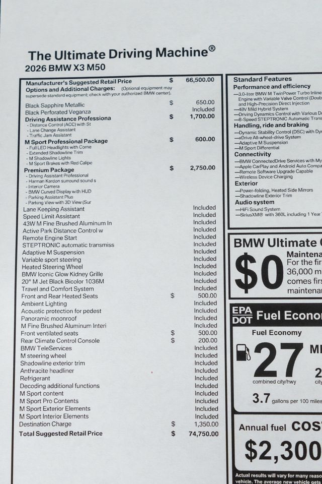 2026 BMW X3 M50 xDrive Sports Activity Vehicle - 23056603 - 56