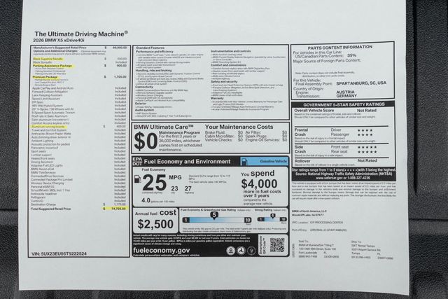 2026 BMW X5 xDrive40i Sports Activity Vehicle - 23038138 - 48
