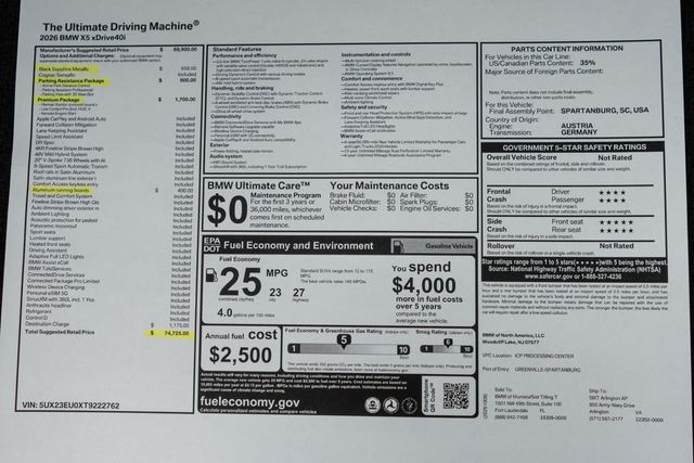 2026 BMW X5 xDrive40i Sports Activity Vehicle - 23059360 - 52
