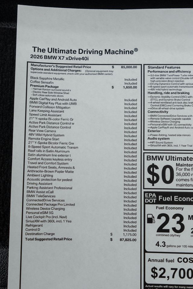 2026 BMW X7 xDrive40i Sports Activity Vehicle - 23003746 - 59