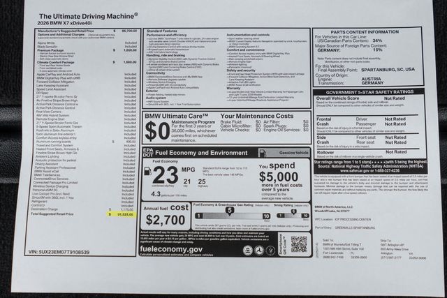 2026 BMW X7 xDrive40i Sports Activity Vehicle - 23056613 - 58