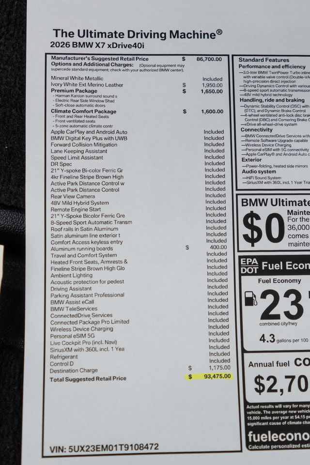 2026 BMW X7 xDrive40i Sports Activity Vehicle - 23071908 - 64