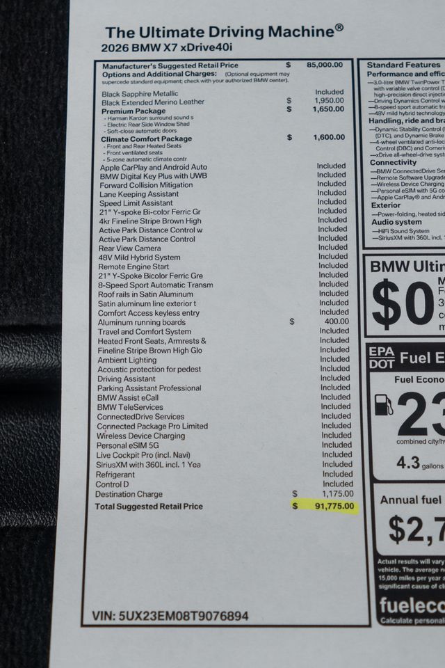 2026 BMW X7 xDrive40i Sports Activity Vehicle - 23073835 - 65