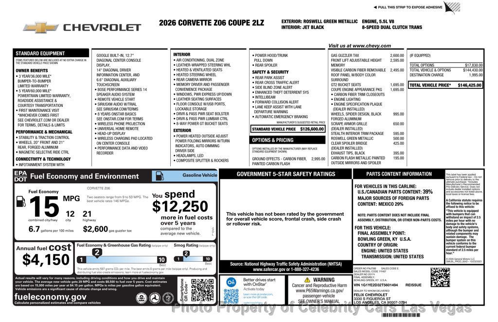 2026 Chevrolet Corvette Roswell Green Metallic  - 23071020 - 9