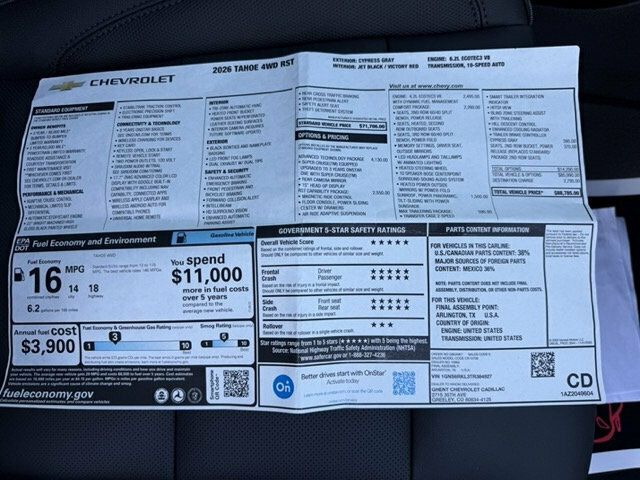 2026 Chevrolet Tahoe 4WD 4dr RST - 23090705 - 39