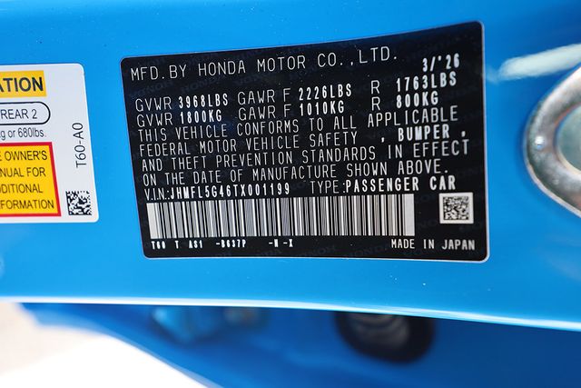 2026 HONDA Civic Type R Manual - 23053942 - 41
