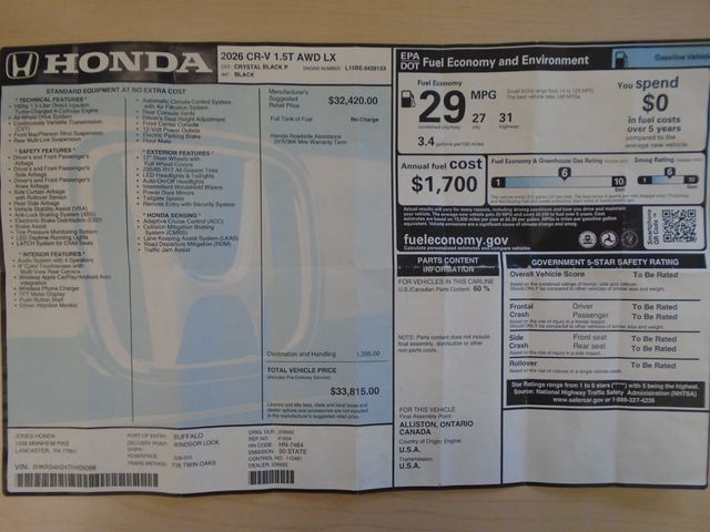 2026 Honda CR-V LX AWD - 23074410 - 33