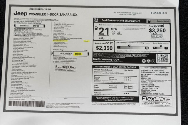 2026 Jeep Wrangler Sahara 4 Door 4x4 - 23081708 - 40
