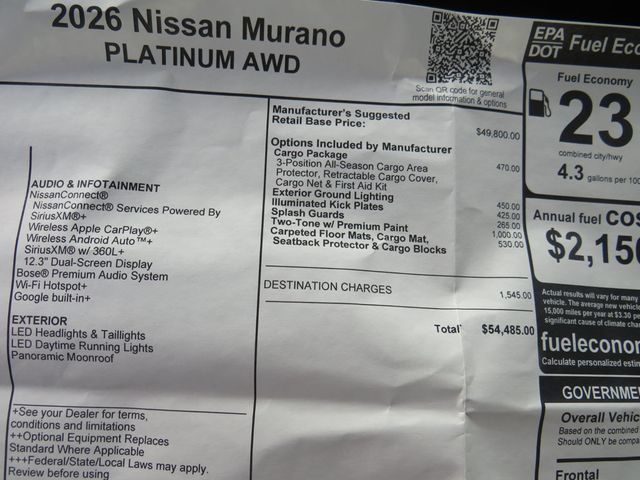 2026 Nissan Murano AWD Platinum - 23046516 - 6