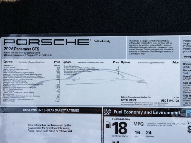 2026 Porsche Panamera GTS AWD, Premium Package, Burmester, Massage Seats - 22964003 - 69