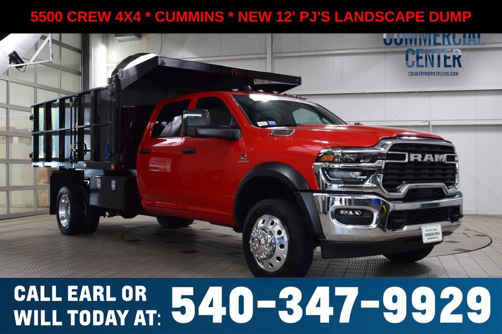 2026 Ram 5500 Chassis Cab 5500 CREW 4X4 * CUMMINS * NEW 12' PJ'S LANDSCAPE DUMP - 23036987 | Video 1