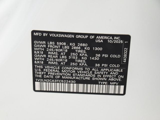 2026 Volkswagen Atlas 2.0T SE - 23063426 - 12