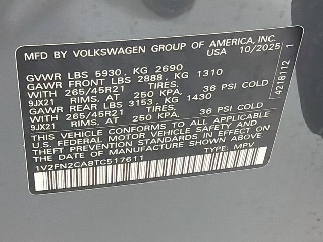 2026 Volkswagen Atlas 2.0T SEL Premium R-Line 4MOTION - 23053038 - 34